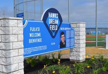 Hawks Field Welcome Sign